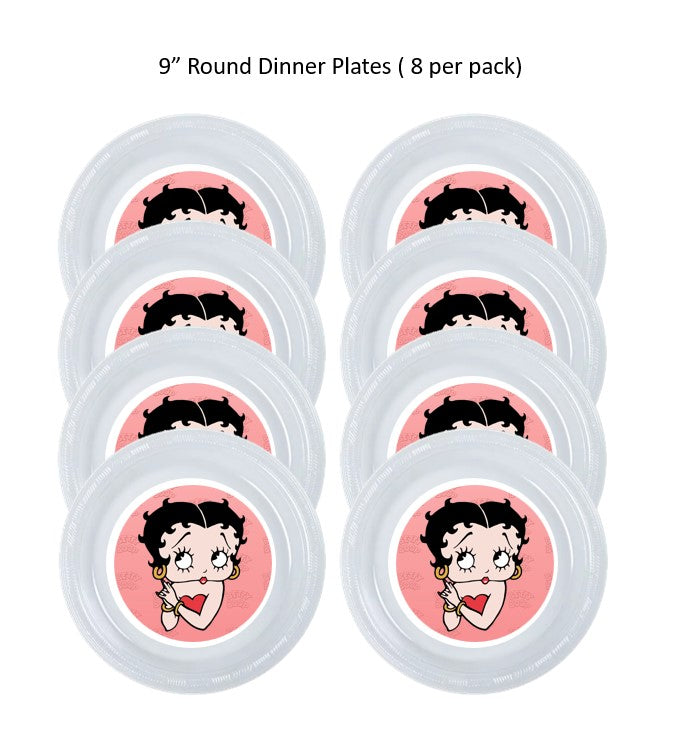 ベティちゃん　BETTY BOOP 　食器　皿 8pk Betty Boop Birthday Party Plates, Disposable Clear Plastic