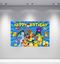 Load image into Gallery viewer, Happy Birthday Pokemon Backdrop 3.3ft x 5ft, made from vinyl