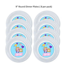 Load image into Gallery viewer, 8pk Lankybox Clear Plastic Disposable Party Plates, Choose Size
