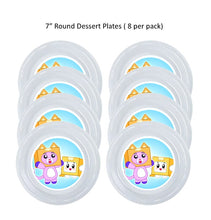 Load image into Gallery viewer, 8pk Lankybox Clear Plastic Disposable Party Plates, Choose Size