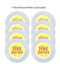 Load image into Gallery viewer, 8pk Pink Panther Clear Plastic Disposable Party Plates, Choose Size
