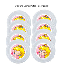 Load image into Gallery viewer, 8pk Princess Peach Clear Plastic Disposable Party Plates, Choose Size