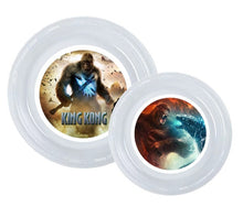 Load image into Gallery viewer, 8pk King Kong vs Godzilla Clear Plastic Disposable Party Plates, Choose Size