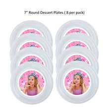 Load image into Gallery viewer, 8pk Nastya Clear Plastic Disposable Party Plates, Choose Size