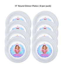 Load image into Gallery viewer, 8pk Nastya Clear Plastic Disposable Party Plates, Choose Size