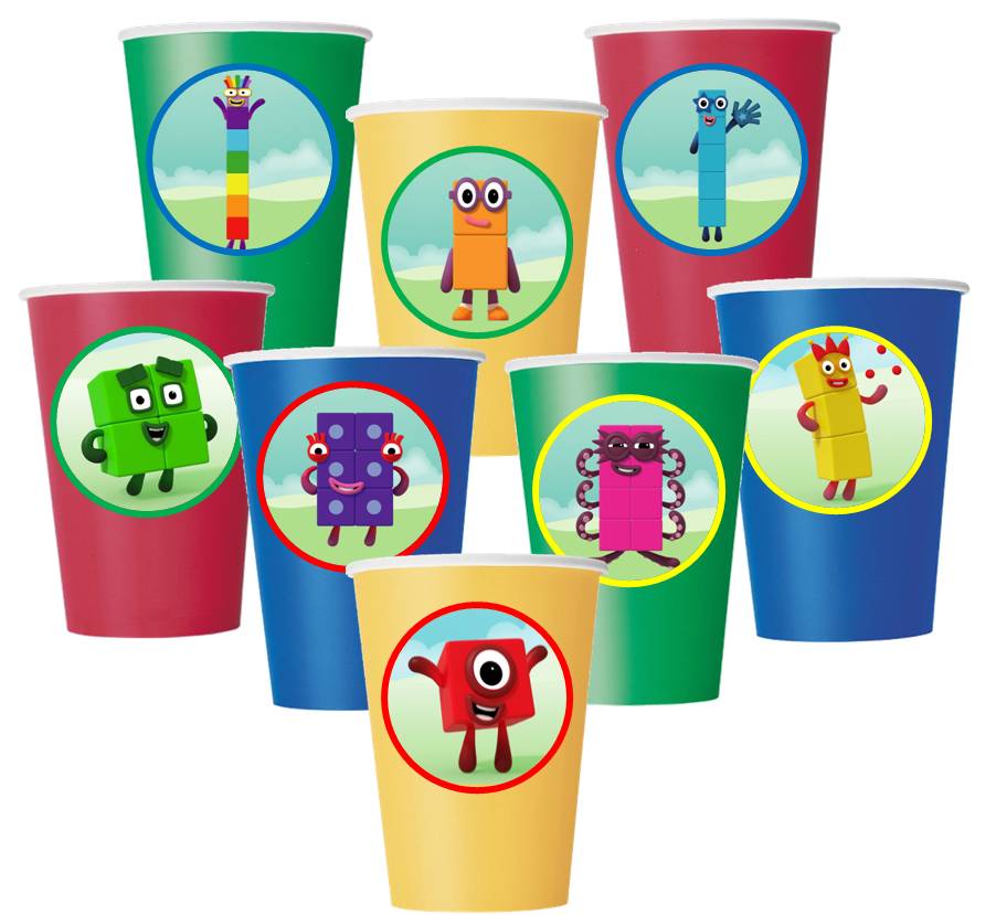 Numberblocks Party Paper Cups, 8 piece Party Mania USA