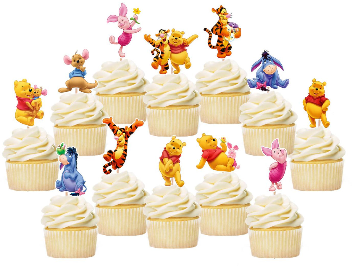 Winnie The Pooh Cupcake Toppers, Party Supplies – Party Mania USA