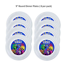 Load image into Gallery viewer, 8pk Rainbow Friends Clear Plastic Disposable Party Plates, Choose Size