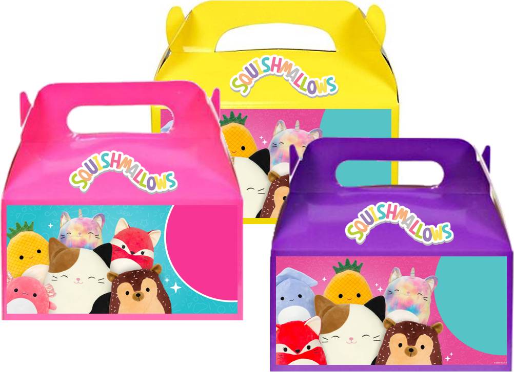 Squishmallows Pflege-Set 4-teilig – Durchsichtige Reisetasche Mit Charakteren, Haarspange, Gummi & Stirnband