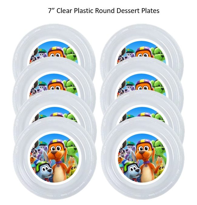 Go Dog Go Clear Plastic Disposable Party Plates, 8pc per Pack, Choose Size