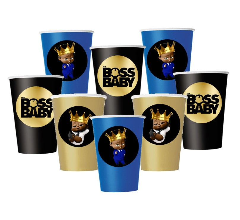 Afro Boss baby paper cups 8pc