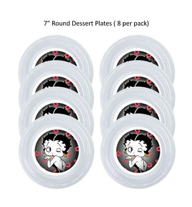 Betty Boop Clear Plastic Disposable Party Plates, 8pc per Pack, Choose Size