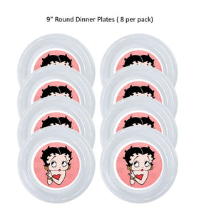 Betty Boop Clear Plastic Disposable Party Plates, 8pc per Pack, Choose Size
