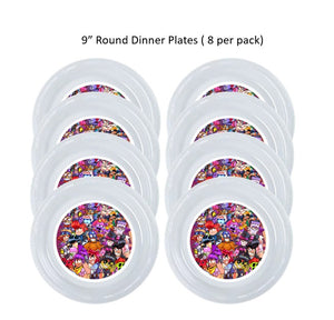 8pk Brawl Stars Plastic Disposable Party Plates, Choose Size