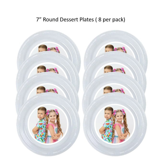 8pk Love Diana Clear Plastic Disposable Party Plates, Choose Size