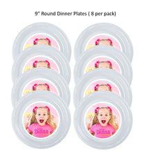 Load image into Gallery viewer, 8pk Love Diana Clear Plastic Disposable Party Plates, Choose Size