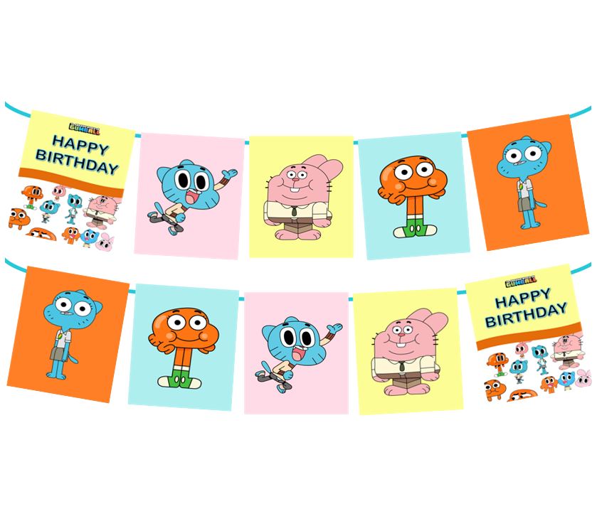 Amazing World of Gumball Birthday Banner