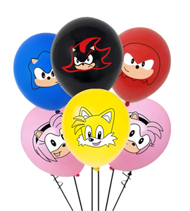 9pc Sonic Balloon Bouquet with Amy Shadow Tails Knuckles, Sonic Balloons Set