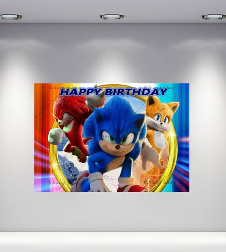 Sonic Birthday Backdrop
