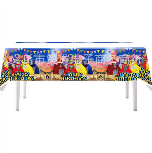 Gorilla Tag Plastic Table Cover 3.5ft x 6ft, Party Supplies Decoration