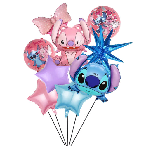 Stitch and Angel Birthday Balloons