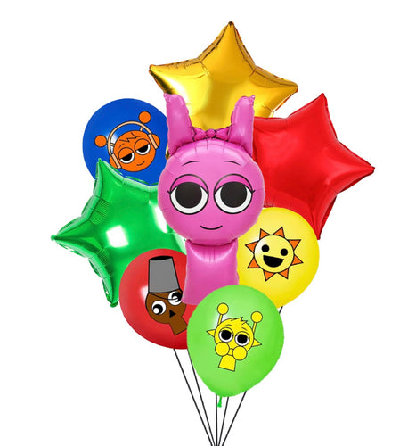 Girl Sprunki Incredibox balloons