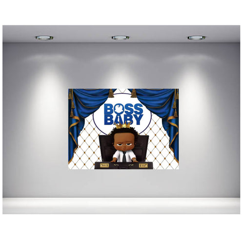 Afro Boss Baby Boy Backdrop 3.3ft x 5ft, made from vinyl