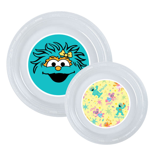 8pk Rosita Sesame Street Clear Plastic Disposable Party Plates