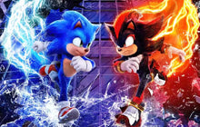 Load image into Gallery viewer, Shadow vs Sonic the Backdrop 3.3ft x 5ft, made from vinyl