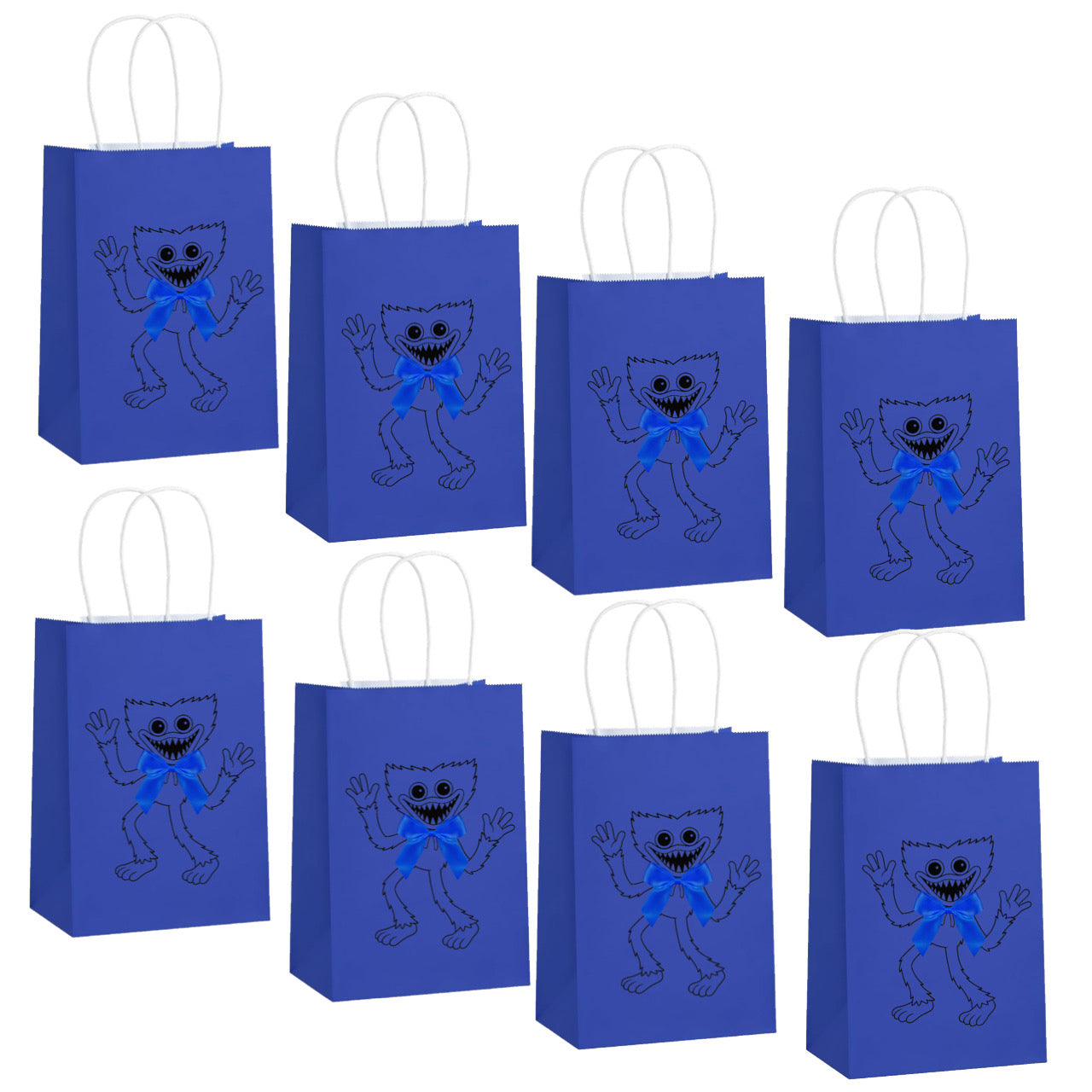 Huggy Wuggy Goody Favor Bags, 8 per pack, Measures 8x5x3 inch