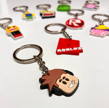 Load image into Gallery viewer, 8pc Roblox Party Favor Keychains, 1” character on 2” Keychain, Ships from USA