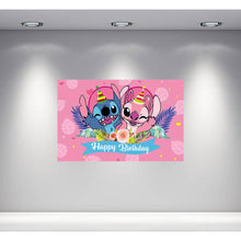 Load image into Gallery viewer, Stitch and Angel Birthday Backdrop