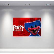 Load image into Gallery viewer, Poppy Playtime Huggy Wuggy Backdrop 3.3ft x 5ft, made from vinyl