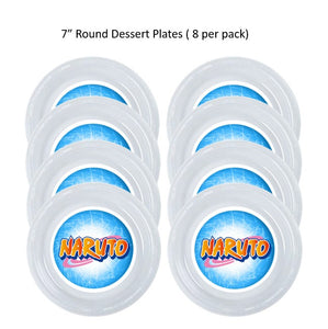 8pk Naruto Clear Plastic Disposable Party Plates, Choose Size