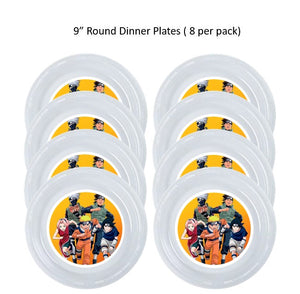 8pk Naruto Clear Plastic Disposable Party Plates, Choose Size