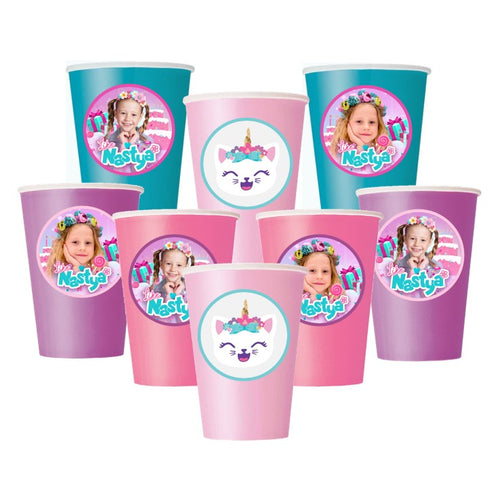 Nastya Birthday Party Paper Cups 8pc