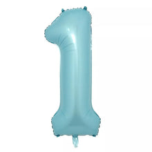 Load image into Gallery viewer, 40&quot; Light Baby Blue Number Balloon, Avail 1 2 3