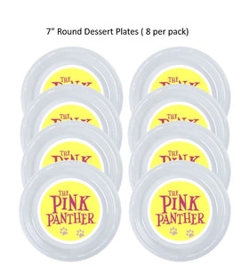 Pink Panther Clear Plastic Disposable Party Plates, 8pc per Pack, Choose Size