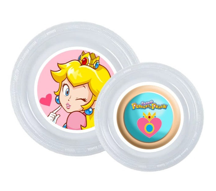 8pk Princess Peach Clear Plastic Disposable Party Plates, Choose Size