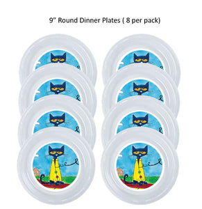 8pk Pete the Cat Clear Plastic Disposable Party Plates, Choose Size