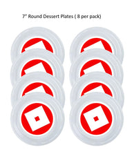 Load image into Gallery viewer, Roblox Clear Plastic Disposable Party Plates, 8pc per Pack, Choose Size
