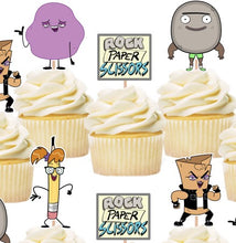 Load image into Gallery viewer, Rock Paper Scissors Cupcake Toppers