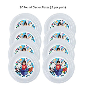 8pk Ryan's World Clear Plastic Disposable Party Plates, Choose Size