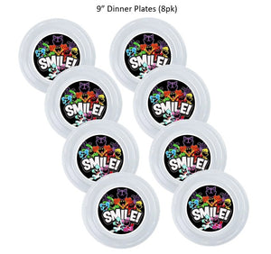 8pk Smiling Critters Clear Plastic Disposable Party Plates, Choose Size