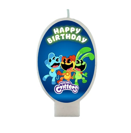 Smiling Critters birthday candle