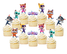 Load image into Gallery viewer, Super Kitties Cupcake Toppers