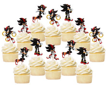 Load image into Gallery viewer, Shadow the Hedgehog Birthday Party Bundle Kit - 39pc Custom Decoration Set with Silver Tablecover