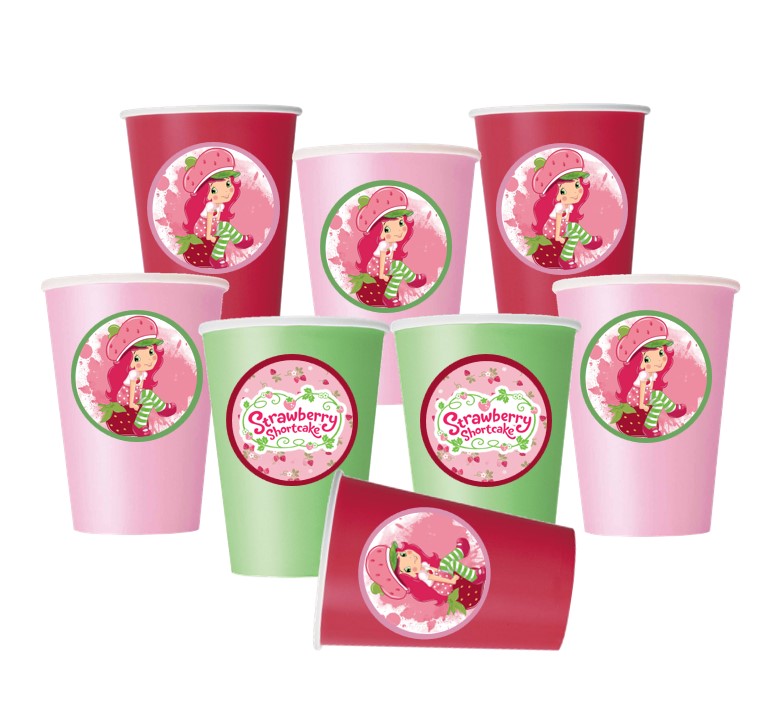 8pc Strawberry Shortcake Party Paper Cups – Party Mania USA