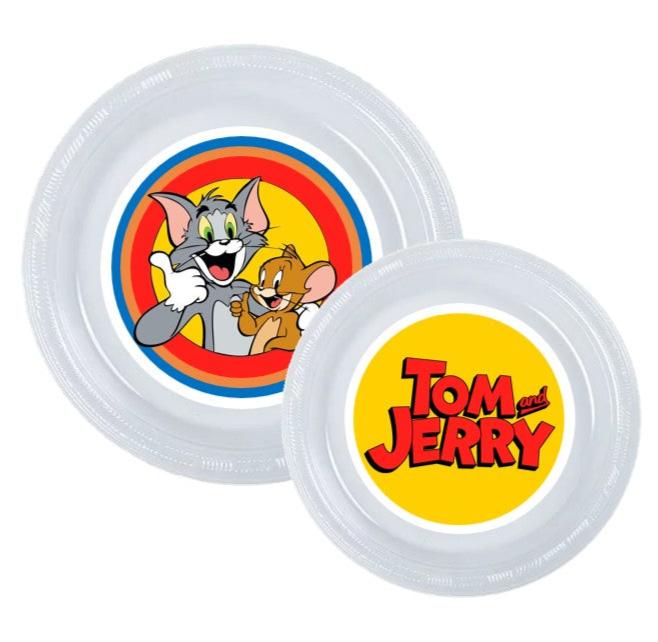 8pk Tom and Jerry Clear Plastic Disposable Party Plates Choose
