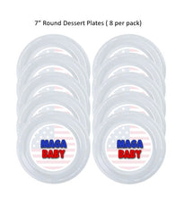 Load image into Gallery viewer, 8pk Maga Baby Clear Plastic Disposable Party Plates, Choose Size